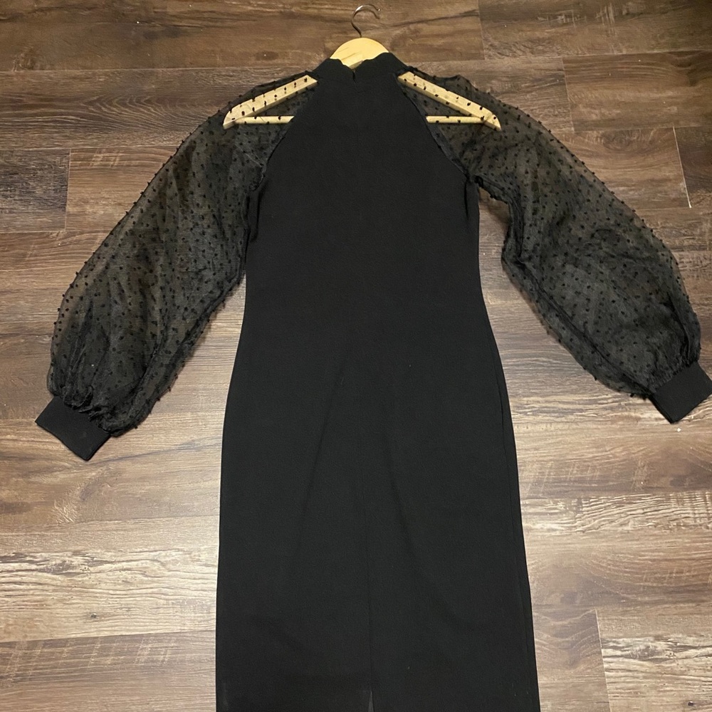 Long sleeve black cocktail dress